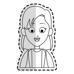 Obraz premium happy girl kid or child with short hair icon image vector illustration design 
