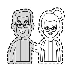 elderly man woman couple icon image vector illustration design 