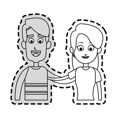 man woman couple icon image vector illustration design 