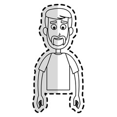 happy handsome bearded man cartoon icon image vector illustration design 