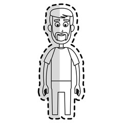 happy handsome bearded man cartoon icon image vector illustration design 