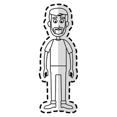 happy handsome bearded man cartoon icon image vector illustration design 