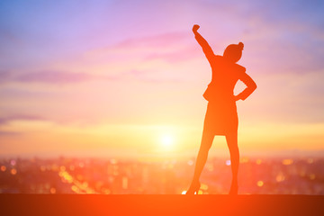 silhouette of businesswoman