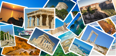 Greece collage travel tourism