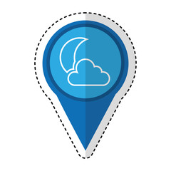 pin location with weather symbol vector illustration design