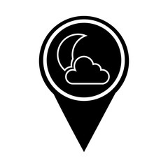 pin location with weather symbol vector illustration design