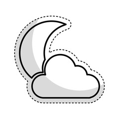 night cloudy weather isolated icon vector illustration design