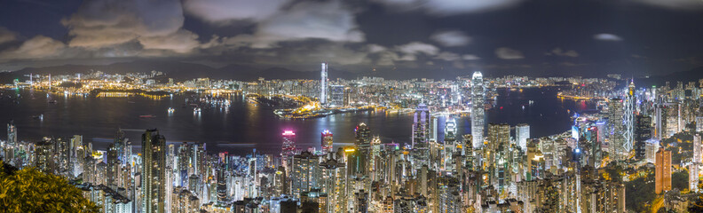 Fototapeta premium Hong Kong Panorama Skyline at night, view from The Peak