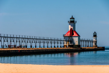 Lighthouse on Lake Michigan