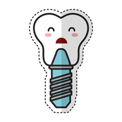 tooth implant character icon vector illustration design