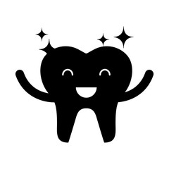 happy healthy tooth character icon vector illustration design