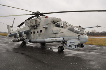 Naklejka na ściany i meble Combat Helicopter Mil Mi-24 Hind