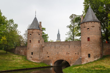 Fototapeta na wymiar Medieval fortifications of Amersfoort, Netherlands