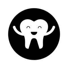 happy healthy tooth character icon vector illustration design