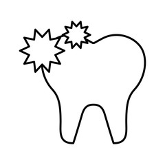 tooth with caries isolated icon vector illustration design