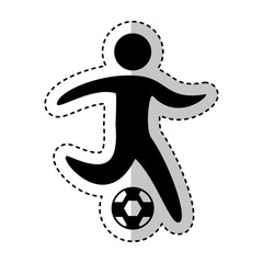 soccer player silhouette icon vector illustration design