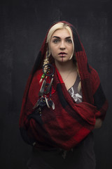 A girl dressed as an American Indian