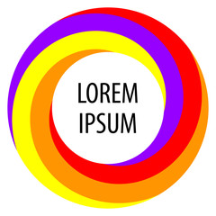 Round spiral shape background. Twisting color strips creating a circle, in the center of which is space for text. Vector .
