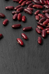 red beans on the black table