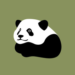 Obraz premium Panda head vector illustration style Flat