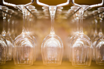Wine Glasses at a bar