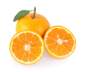 Orange fruit on white background