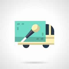 Concert truck flat color vector icon
