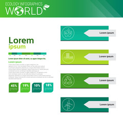World Environmental Protection Green Energy Ecology Infographics Banner With Copy Space Vector Illustration