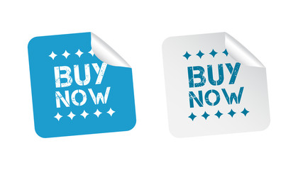 Buy now stickers. Vector illustration on white background.