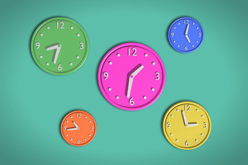 Colored 3d clocks