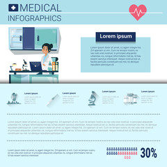 Health Medicine Infographics Information Banner With Copy Space Vector Illustration