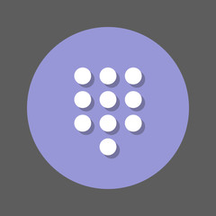 Dialpad, numeric keypad flat icon. Round colorful button, circular vector sign with shadow effect. Flat style design