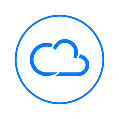 Cloud circular line icon. Round colorful sign. Flat style vector symbol