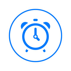 Alarm clock circular line icon. Round colorful sign. Flat style vector symbol