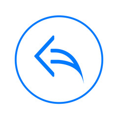 Arrow left, reply circular line icon. Round colorful sign. Flat style vector symbol