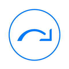 Redo, right arrow circular line icon. Round colorful sign. Flat style vector symbol