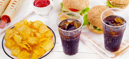 Fast food.  Unhealthy food concept