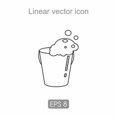 Bucket with water icon