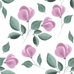 Floral seamless pattern. Watercolor background with  flowers 54