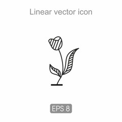 Contour icon of a flower