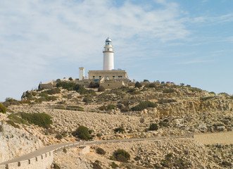Fototapeta na wymiar Lighthouse at Cap Formentor on Mallorca island