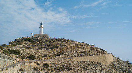 Fototapeta na wymiar Lighthouse at Cap Formentor on Mallorca island