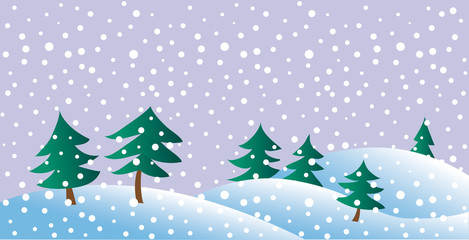 Obraz premium winter landscape, light snow falls from the sky.