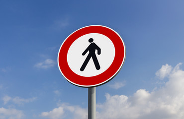 No pedestrian crossing sign