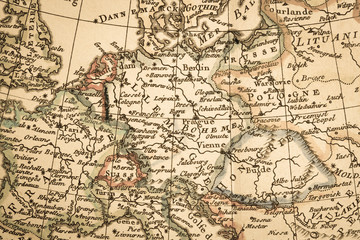 Naklejka premium アンティークの古地図 ヨーロッパ