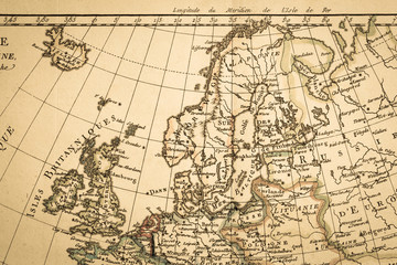 Fototapeta na wymiar アンティークの古地図　北ヨーロッパ