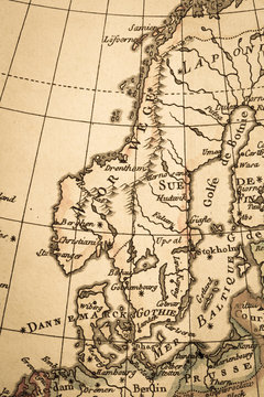 アンティークの古地図　北欧