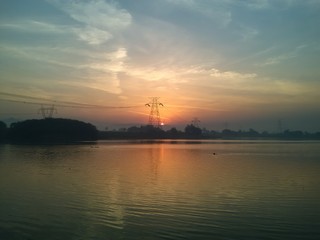 Fototapeta na wymiar sunrise , river view , morning 