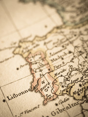 アンティークの古地図　イベリア半島