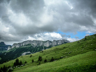 Amazing landscape with high mountains